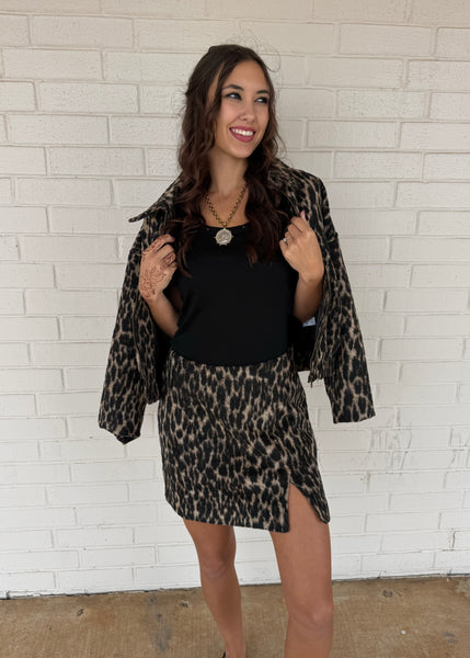 It's All About Me Leopard Print Mini Skirt