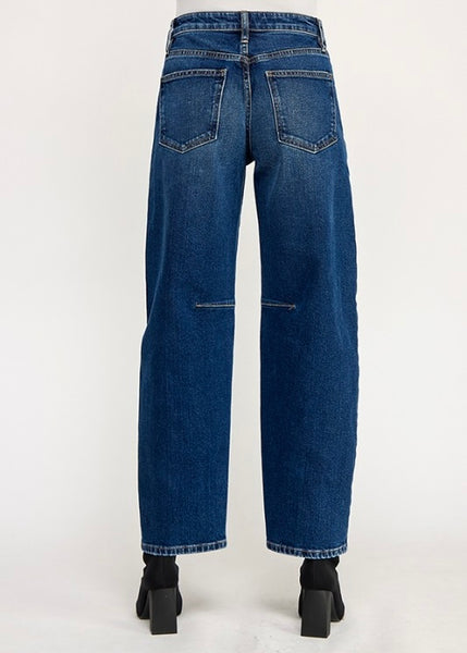 Erica High Rise Dark Wash Barrel Jeans