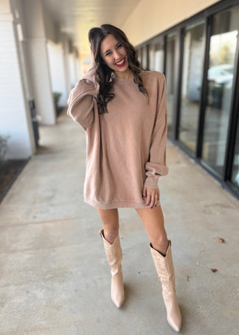 Buying Time Taupe Oversized Sweatshirt
