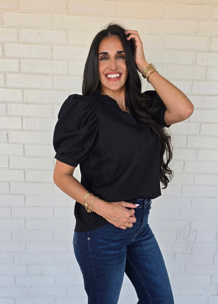 Trust The Process Black V Neck Top