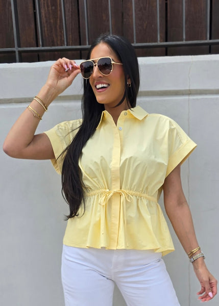 Summer Love Yellow Tie Waist Top