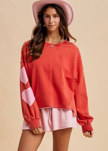 Have My Heart Patch Sleeve Sweatshirt