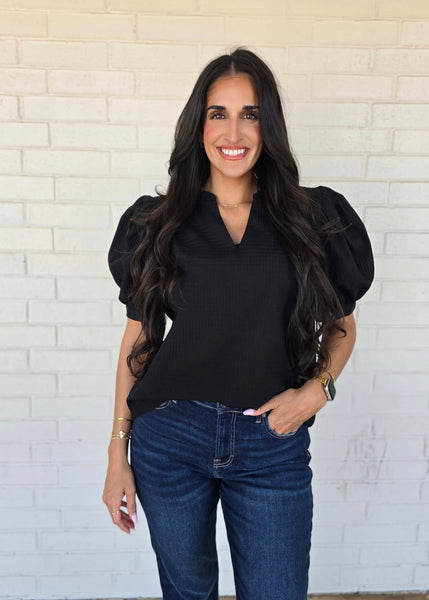 Trust The Process Black V Neck Top