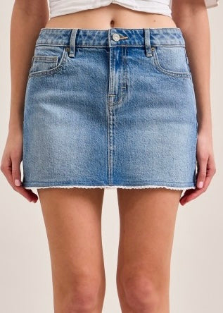 Sophie Mid Rise Denim Mini Skirt