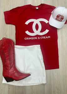 Crimson & Cream "CC" Game Day Tee