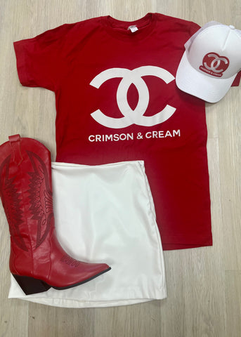 Crimson & Cream "CC" Game Day Tee
