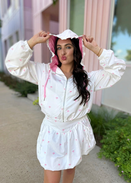 Bubbles And Bows Windbreaker & Bubble Hem Mini Skort