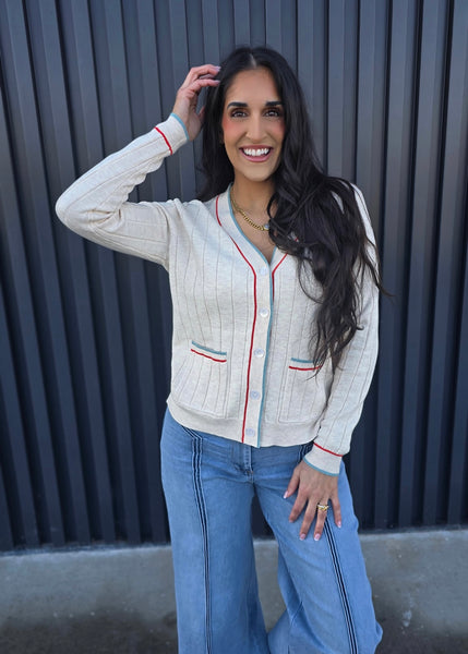 City Beat Ribbed Knit Cardigan