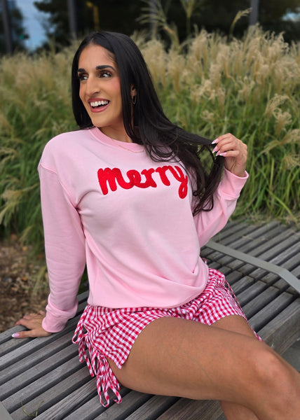 Pink/Red 3D Merry Sweatshirt