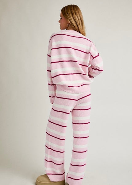 Cotton Candy Pink Plush 2 Pc Pant & Sweater Set