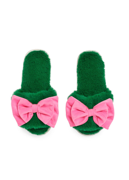 Noelle Slippers - Green/Pink