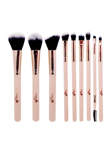 Pink 9pc Makeup Brush Set - 12