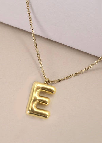 18K STAINLESS STEEL TARNISH FREE  INITIAL NECKLACE | E