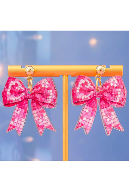 Heart Bows Hoop Earrings