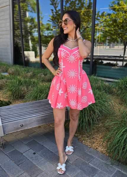 Fun In The Sun Embroidered Mini Dress