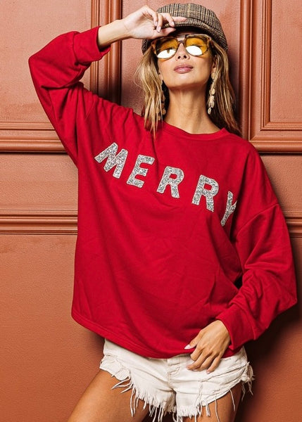 A Bedazzled "Merry" Christmas Sweatshirt