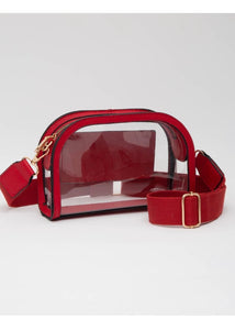 Game Day Stadium Clear Crossbody Bag: Red