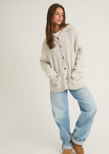 Check Your List Heather Grey Oversized Cardigan