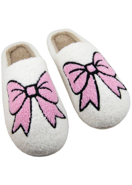 Light Pink Bows Coquette Women's Slippers