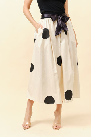 Yes Please Polka Dot Midi Skirt