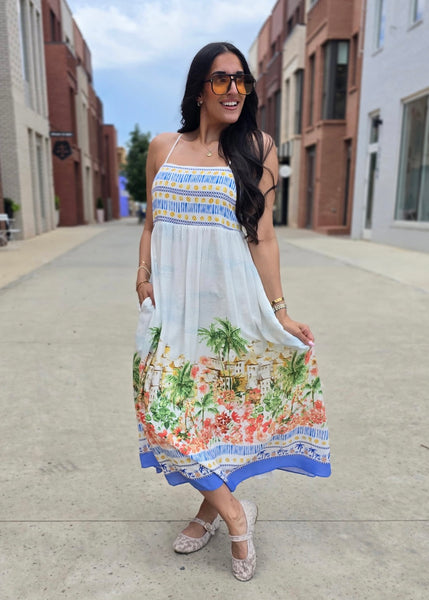 Driving The Coast Vacation Maxi Dress