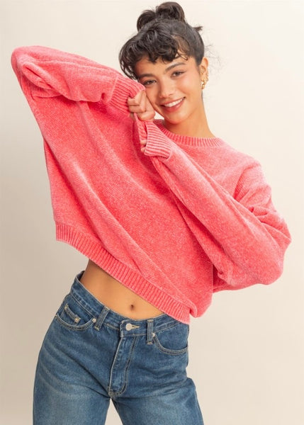 Best Of My Love Pink Textured Sweater