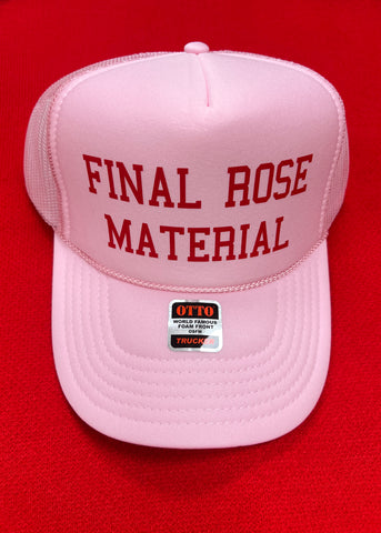 "Final Rose Material" Pink & Red Trucker Hat