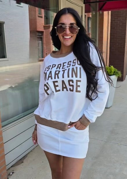 "Espresso Martini Please" Mocha Sweatshirt