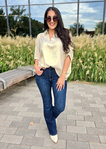 Shining Star Pearl Shimmer Collared Top