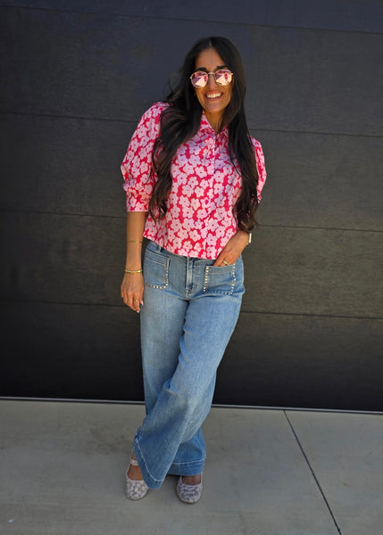 On The Bright Side Pink Floral Top
