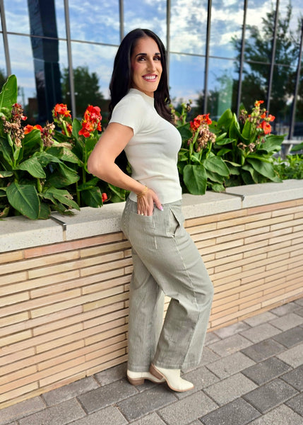 Good Girl Black & White Striped Pant
