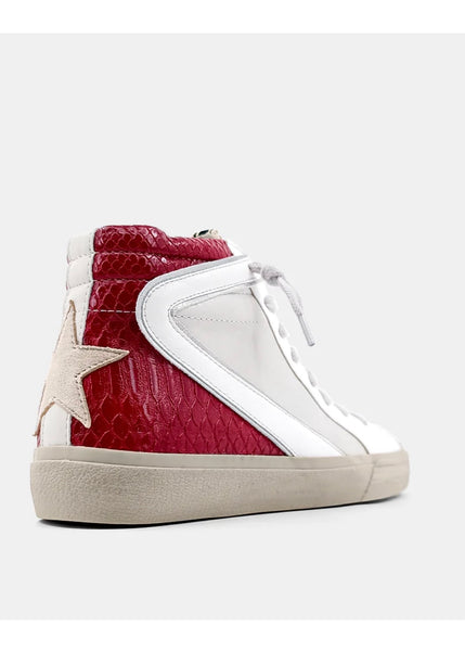 Shu Shop Rooney Dark Red Snake High Top Sneakers