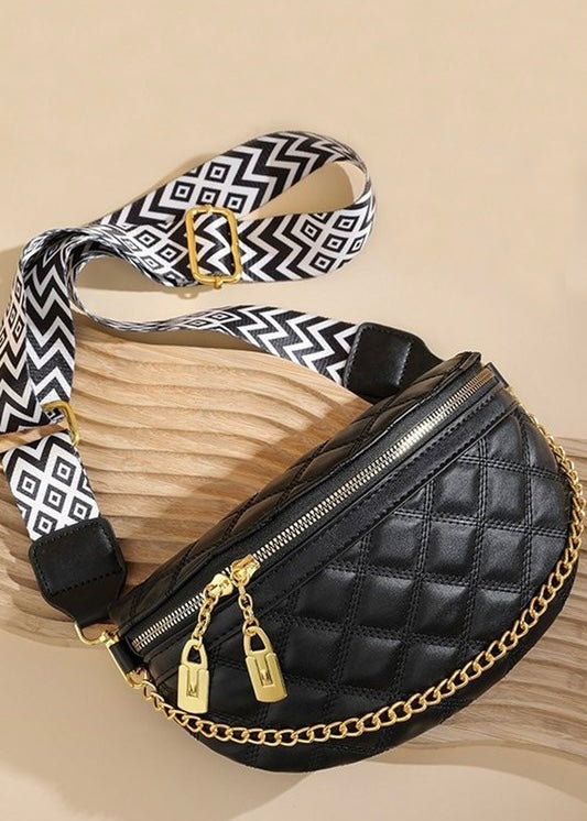 Quilted Black Crossbody Bum Bag