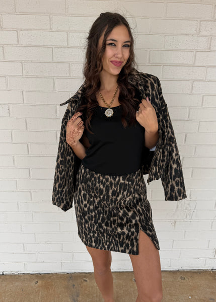It's All About Me Leopard Print Mini Skirt