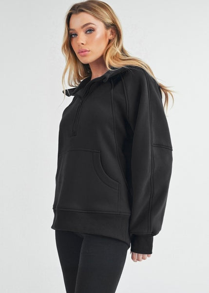 Just A Need Black Half Zip Hoodie