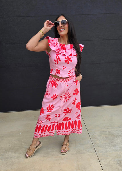 From The Beach 2 Pc Top & Midi Skirt