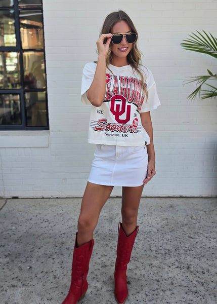 Oklahoma Maddux Multimedia Semi-Cropped Tee