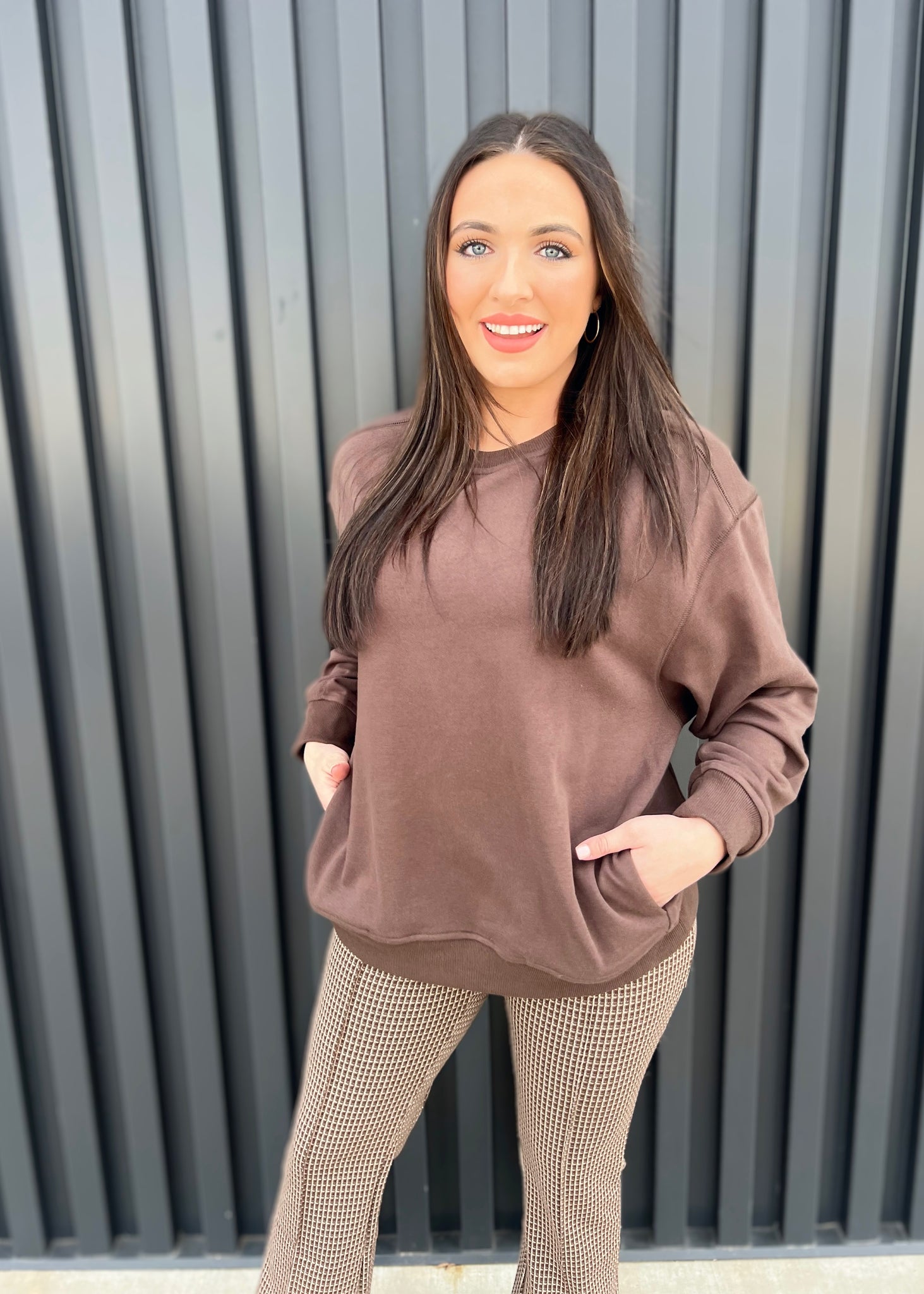 Cozy Curve Oversized Cocoa Sweatshirt