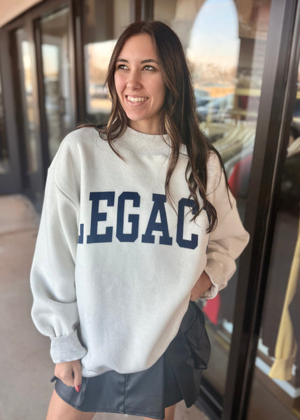 "Freedom" Reversible Oversized Mock Neck Sweatshirt