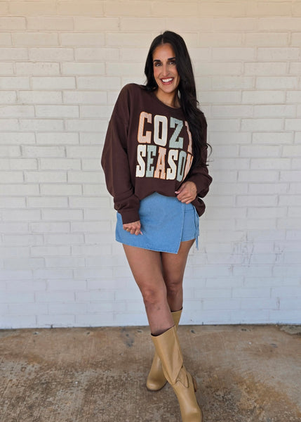Cozy Season Brown Sweatshirt