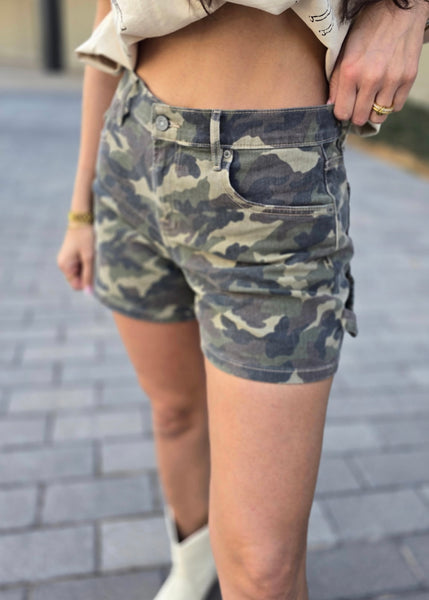Never Blend In Camo Dad Shorts
