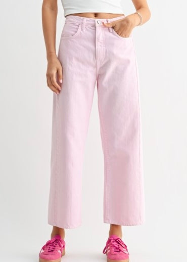 Mallory Pink Barrel Jeans
