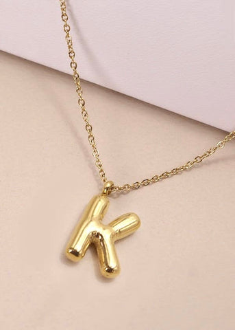 18K STAINLESS STEEL TARNISH FREE  INITIAL NECKLACE | K