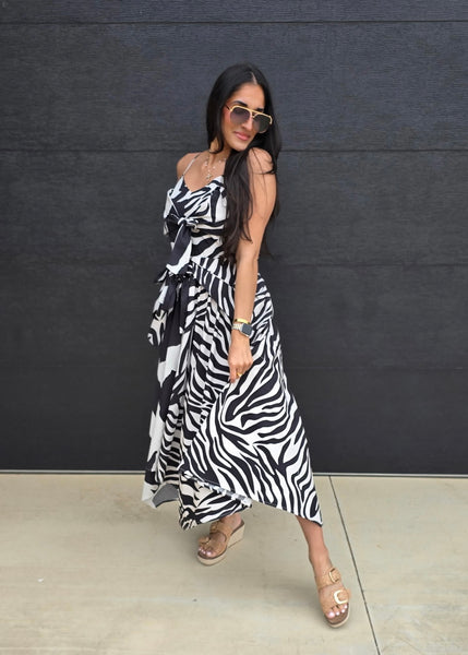 Island Dreams Black & White Maxi Dress