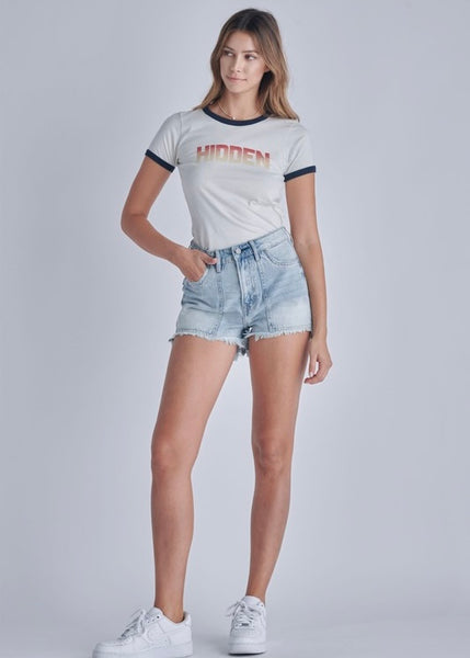 Sierra Light Wash Denim Mom Shorts