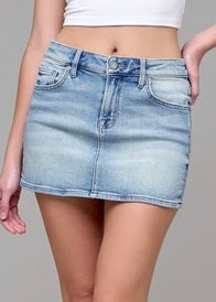 Kaylee Low Rise Micro Mini Denim Skirt