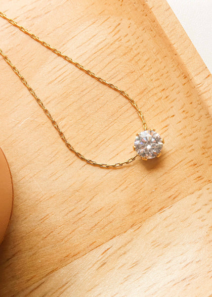 Ciara 18K Gold Non-Tarnish Petite Round CZ Necklace