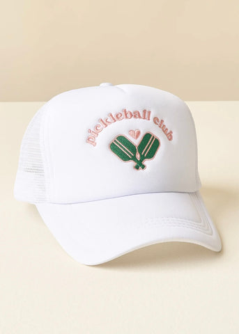 Pickleball Club White Trucker Hat