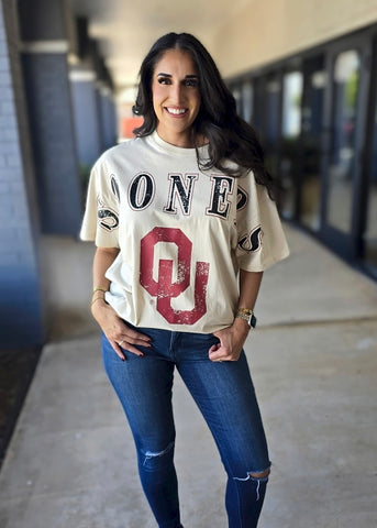 Oklahoma "SOONERS" Southern Split Oversized Band Tee