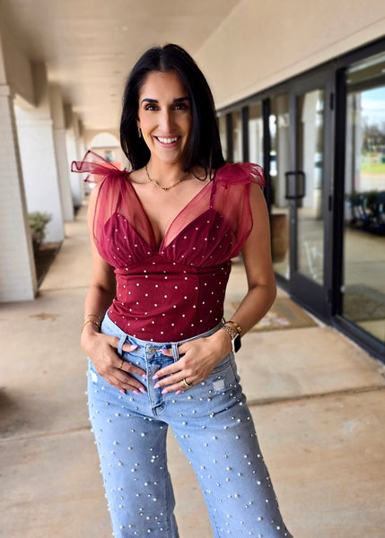 Wisteria Tulle Polka Dot Cami Top